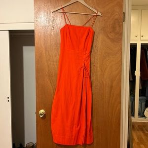 Midi red dress